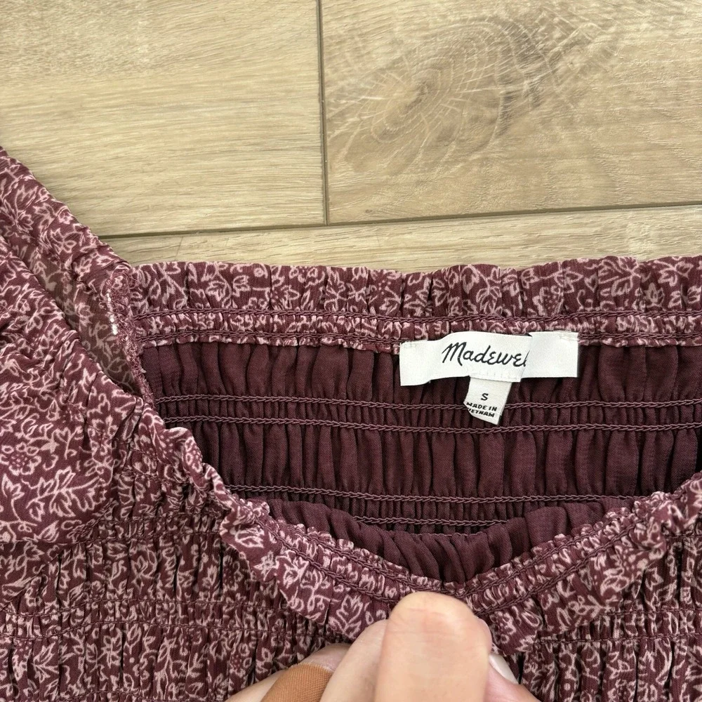 Madewell Lucie Bubble-Sleeve Smocked Top in Cottage Garden Size‎ S Boho Floral